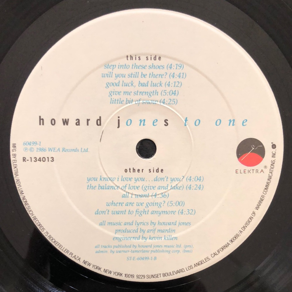Howard Jones Vinyl Lp One to One '86 - Picture 7 of 8